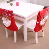 Stol täcker 2023 juldekor Santa Snowman Kitchen Table Dining Holiday Home Party Decoration Fundas Para Sillas de Comedor