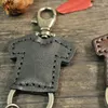 Keychains YiJia Quality Full Grain Leather Keychain With 5 Cable Chain Creativity Clothes Shape Key Rings Drop