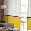 Rideau jaune lignes géométriques abstraites Tulle voilages décoratifs pour salon chambre cuisine El fenêtres panneaux