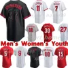 2024 Custom 7 Spencer Steer Jersey 29 TJ Friedl 44 De La Cruz 19 Joey Votto 37 Tyler Stephenson 6 Jonathan India 9 Matt McLain Noelvi Marte José Barrero Camisetas de béisbol