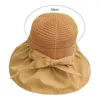 Chapeaux à bord large chapeau de soleil grand pliable creux hollows respirant floppy protection bec cravate bec fems écran solaire de plage d'été pour extérieur