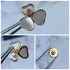 Stud 2022 Ny ren 925 Sterling Silver Jewelry for Women Beach Earings 3 Leaf Heart Clover Happy Move Diamond Design Luxury Top Brand