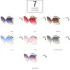 Lunettes de soleil mode surdimensionné sans monture femmes concepteur une pièce lentille dégradé Sexy dame papillon lunettes de soleil UV400