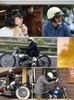 Hełmy motocyklowe Dwa prezenty Vintage moda pół chopper kawiarnia motocykl motocyklowy hulanie na otwartym twarzy hulanie casque moto casco