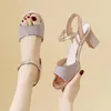 Sandals Peep Toe High Heels Thick Wedding Women's Summer Pumps Hollow Concise Women Shoes Open Modern Gathering