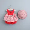 Clothing Sets Summer Baby Girls Floral Print Sleeveless Vest Blouse Tops Casual Shorts Sunhat Princess Kids 3Pcs Suits