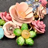 Colliers Uddein Déclaration Collier Couleur mélangée Collier de fleur de rose Collier Hand et tissage Double Chunky Chain Choker Maxi Collier Party Bijoux