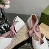 Luxury women's shoes Fish Mouth genuine leather slope heel brand women's shoes thick sole woven vintage banquet fashion sandals
