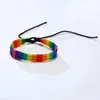 Armband 20 stycken Rainbow Armband LGBT Pride Handmased Woven Rope Handwoven Strap Friendship Jewelry