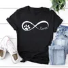 T-shirt da donna Infinity Fur Love Camicia manica corta Top T-shirt O collo Streetwear Harajuku Cotton Fashion Goth Y2k T-shirt Drop