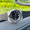 Erkek İzle Japonya 8215 Otomatik Hareket Safir Cam Knowlwatches Aydınlık Mavi Kadran Kauçuk Kemer Çelik Kılıfı 4500 Yıldız Saatleri