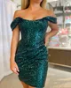 Smaragdgrünes Heimkehrkleid mit Pailletten, 2k23, figurbetonter U-Ausschnitt, integriertes Korsett, Abschlussball-Festzug-Kleid, formelle Veranstaltung, Silvester, Cocktail, Club, Nacht, Party, kurz, Hoco Grad, Fuchsia, königliches Gold