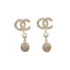 20 Style Marque Designer Boucles D'oreilles Dangle Boucles D'oreilles Stud Femmes Strass Perle Boucle D'oreille pour la Fête De Mariage Jewerlry Accessoires Cadeaux