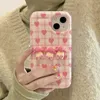 Designer telefoonhoes cartoon roze hartpatroon geschikt voor iPhone 14 13 12 Pro Max 11 14Plus Soft Shell Anti-Fall Phone Case