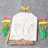 DIY Fondant Cake Rim Decoration Tool Dragonfly Grass Silicone Mold Mould 1223018