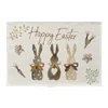 Table Runner Carrots Rabbit Bunny Happy Easter with Placemat Spring Summer Seasonal Holiday Kitchen Dining Decortion 230520