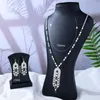 Necklace Earrings Set Missvikki Trendy Shiny Luxury Gorgeous Long Bangle Jewelry For Women Girl Brides Wedding Jewellery