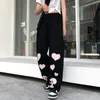 Pantaloni da donna Capris Emo Pantaloni da donna Pantaloni gotici grunge Abbigliamento da strada Pantaloni a cuore scheletro ALT Femme Pantalon Y2k Egirl Vintage Jogger Emo Apparel 230520