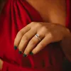 Ringar Kolmnsta 2ct 925 Sterling Silver Engagement Rings Pear Cut Cubic Zirconia CZ Wedding Promise Rings for Fanting Teardrop Weddin