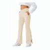 Mallas de mujer SALSPOR V cintura Fitness acampanado Legging sólido cintura cruzada bolsillo hendidura Butt Lift pantalones delgados piernas largas de mujer 230520