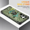 Shockproof Hybrid Magnetic Metal Ring Kickstand Cases for Samsung Galaxy S23 Ultra S24 S22 S21 FE A14 A54 A34 A13 Anti-Slip Dual Layer Stand Bracket phone Cover