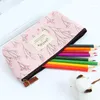 Storage Bags Cute Floral Canvas Zipper Pencil Cases Lovely Fabric Small Fresh Pen Travel Toiletry School Supplies