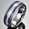 Ringar nuncad 8mm imitation meteorite lapis lazuli volfram carbide ring mäns vigselring gåva aaa kvalitet