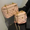 Waist Bags Texture Rhombus Shoulder Bag for Women Chain Messenger Small Fragrant Fashion Box Retro 230520
