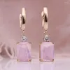 Brincos de luxo colorido de cristal roxo de luxo gemas de zircão noivado de casamento azul de casamento feminino jóias presente