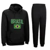 Men's Tracksuits BRAZIL Flag Men Women Polyester Tracksuit Streetwear Sportswear Warm Two Pieces Set Hoodie With Pants Jogging Hooded