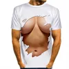 T-shirts pour hommes 2023 été T-shirt à motif musculaire pour hommes 3D haute définition haut femmes/hommes garçons Fun Hip Hop