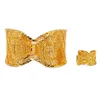 Браслет Дубай с галстуком-бабочкой, браслет с эфиопским цветком, ювелирные изделия, свадебный подарок, африканская невеста, браслет из 24-каратного золота для женщин