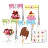 Confezione regalo 12 pezzi 2023 sacchetti di carta kraft biscotto sacchetto di caramelle decorazioni di cartoni animati adorabili gelati ghiaccioli forniture per feste per bambini