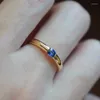 Cluster Rings UNICE Simple Classic Natural Ruby 18K Real Yellow Gold Jewelry AU750 Sapphire Ring For Women Anniversary Party Gift