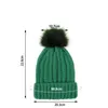 Basker kvinnor vinter stickade mössor slik satin fodrad mjuk varm manschett med pompom all-match slouchy sport toque hattar