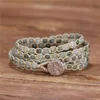 Bracelets Bracelets tressés en perles pierres naturelles 5X brins bracelets d'enveloppement bracelet empilable tissé vintage bracelet d'amant fait à la main de yoga