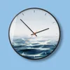Wandklokken 3D Clock Sea Series HD Modern Design Metal Silent Movement groot formaat Home Decoratie
