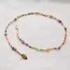 Choker Chokers Fashion Women Bohemian Cute Bee Colorful Flowers Pärlor Skarva halsband Necklacechokers llis22