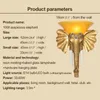 Lampada da parete PLLY Modern Elephant Interior LED Creative European Resin Gold Sconce Lights per il corridoio del soggiorno di casa