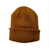 Berets zima harajuku stała kolorowa czapka dzianina czapka damska moda ciepła gęsta hip hop z rozbitą czaszkę krótką neutralną czapkę podstawową