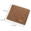 Storage Bags Short Men Wallets Slim Separate Card Holder Design Name Print Male Wallet High Quality Brand Po Small Purses