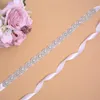 Wedding Sashes NZUK Silver Bridal Belt Hand-made Rhinestone Bridesmaid Dress For Evening Party Gown Dresses