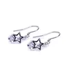 귀걸이 Tianyu Gems Silver Drop Hook Earrings 925 보석 6mm 라운드 흰색 반짝임 Moissanite 1.6ctw 다이아몬드 여성용 이어링