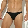 Slip Sexy hommes Faux cuir slips tongs brillant Gay culotte taille basse sans couture sous-vêtements String Jockstrap Bikini maillots de bain