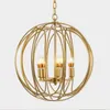 Lampade a sospensione Modern Gold Farmhouse Lampadario Lampadario Metallo sferico Vintage Illuminazione industriale rustica per isola cucina D