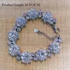 Bangle Luomansi Real S925 Silver Sun Flower Armband High Carbon Diamond Gemstone Armband för kvinnor smycken grossist 16,5 cm