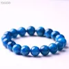 Bangles Natural Blue Apatite Gemstone Crystal Round Bead Stretch Bracelets 8mm 9mm 10mm 11mm Rare Apatite Women Men AAAA