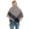 Scarves CHENKIO Women's Plaid Blanket Winter Scarf Warm Cozy Tartan Wrap Oversized Shawl Triangle And Shawls Neck