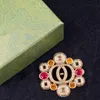 Fashion designer Pins G Letter Brooches ladies colours gems Brooch luxury party jewelry