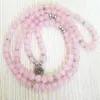 Strand 108 mala pärlor armband rosequartz halsband varna armband lotus hänge yoga kvinnors gåva